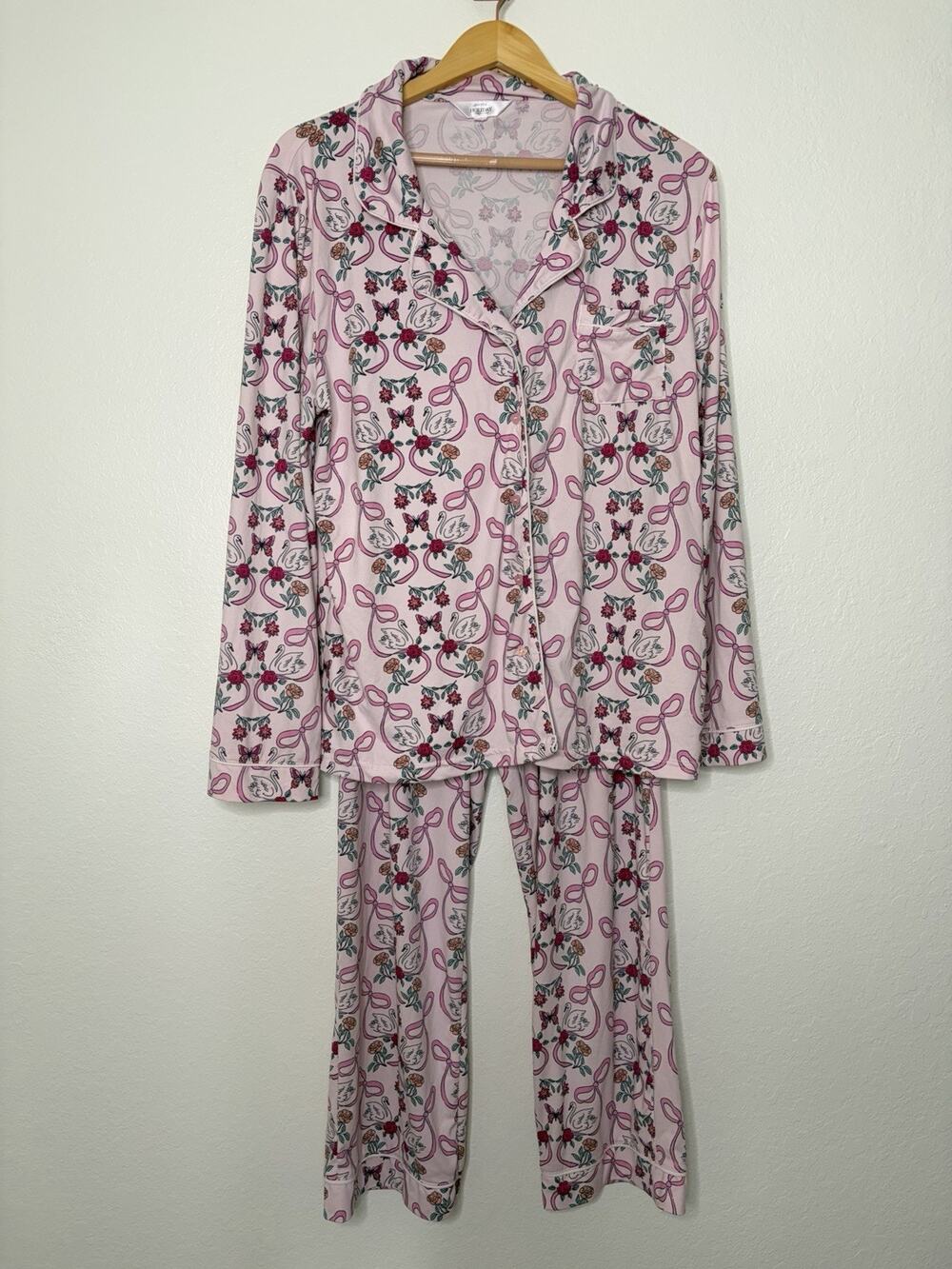 Envouge Holiday Collection Swan Butterfly Print Set Size Large Coquette Whimsy